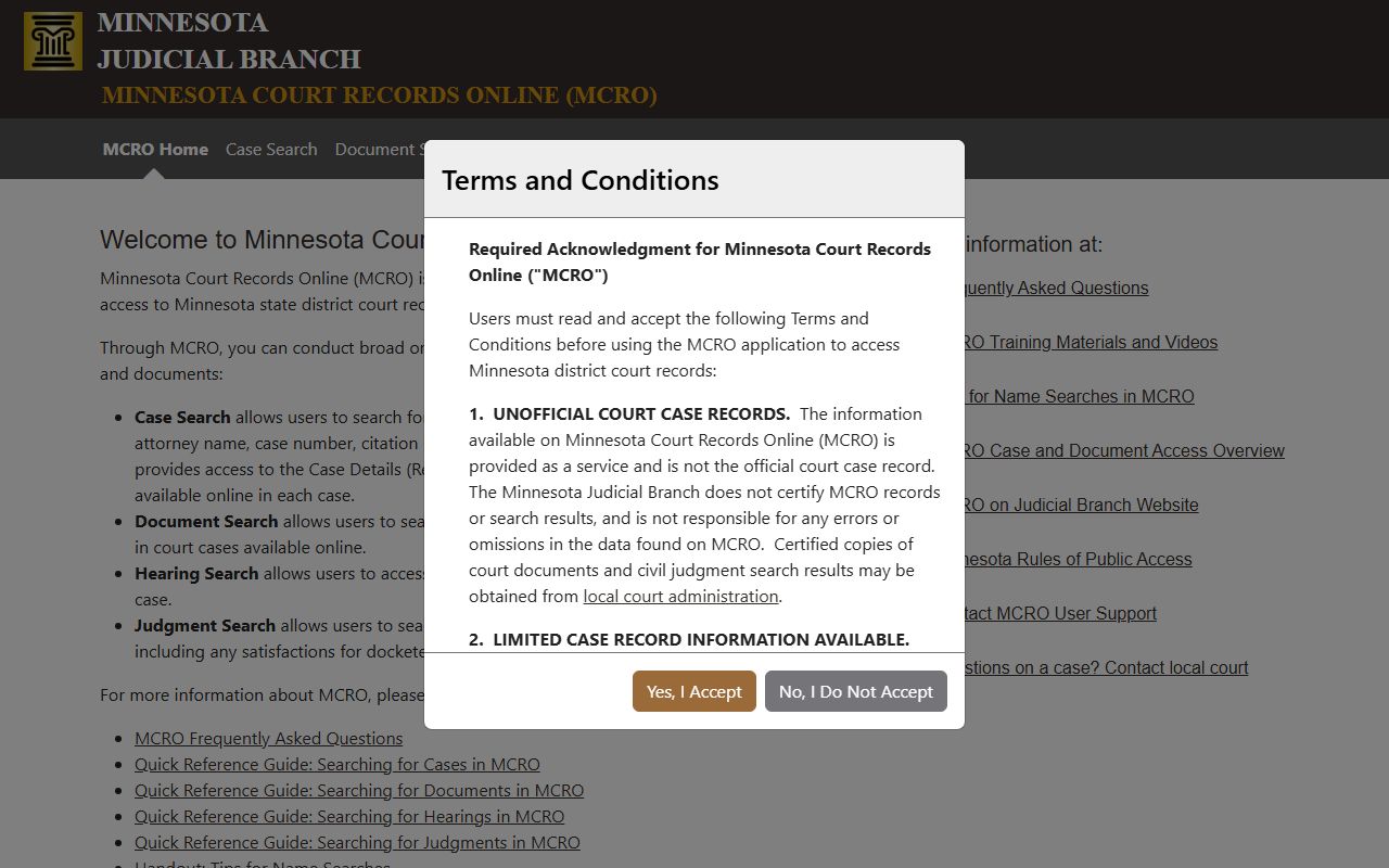 Aitkin County court records Minnesota Court Records Online portal
