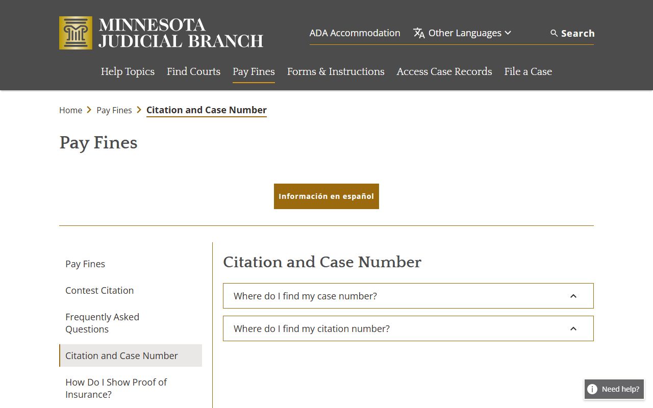Aitkin County traffic court records citation number guidance