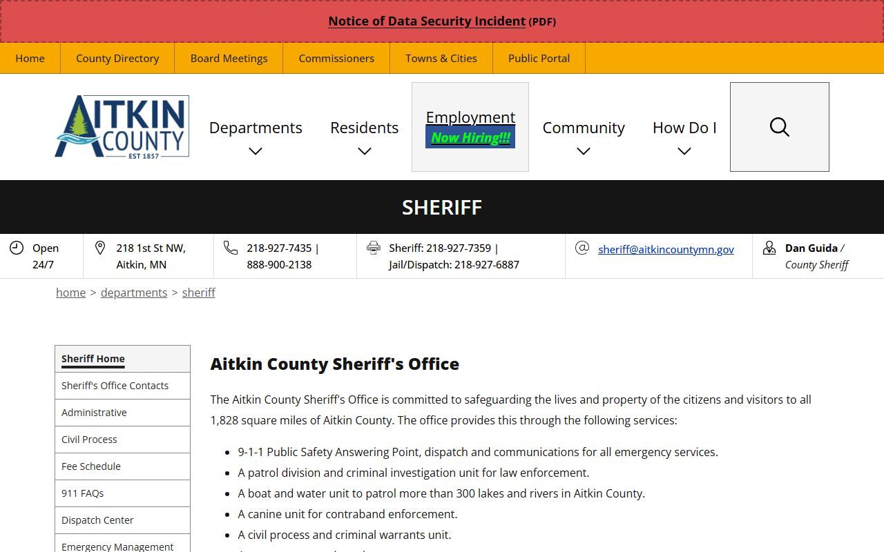 Aitkin County warrant search sheriff office source
